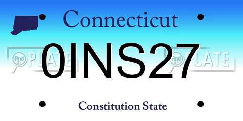 0INS27 Connecticut License Plate