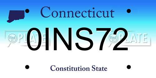 0INS72 Connecticut License Plate