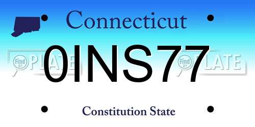 0INS77 Connecticut License Plate