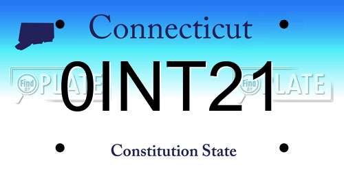 0INT21 Connecticut License Plate