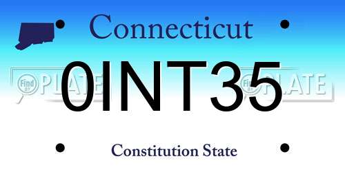 0INT35 Connecticut License Plate