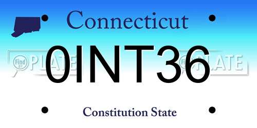 0INT36 Connecticut License Plate