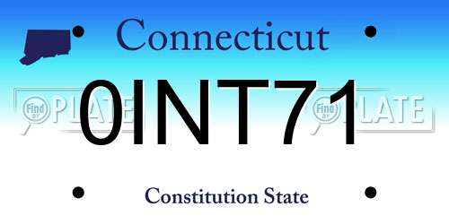 0INT71 Connecticut License Plate