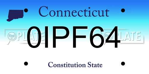 0IPF64 Connecticut License Plate