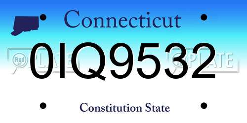 0IQ9532 Connecticut License Plate