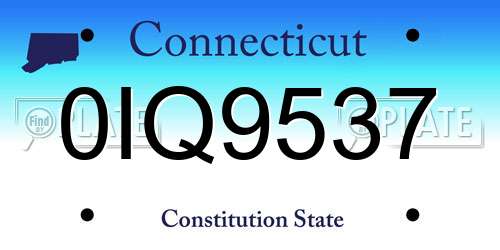 0IQ9537 Connecticut License Plate