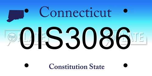 0IS3086 Connecticut License Plate