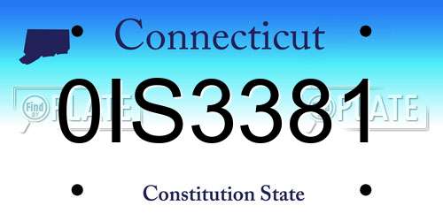 0IS3381 Connecticut License Plate