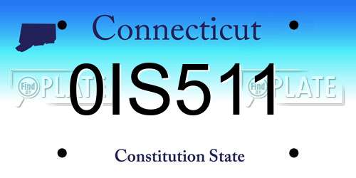 0IS511 Connecticut License Plate