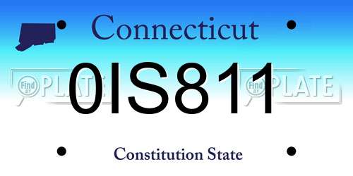 0IS811 Connecticut License Plate