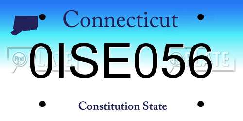 0ISE056 Connecticut License Plate