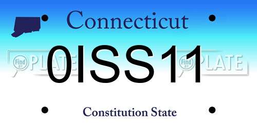 0ISS11 Connecticut License Plate