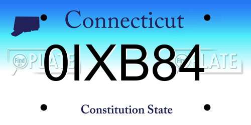 0IXB84 Connecticut License Plate