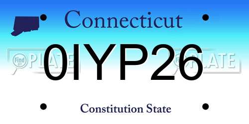 0IYP26 Connecticut License Plate