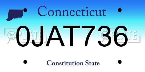 0JAT736 Connecticut License Plate