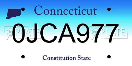 0JCA977 Connecticut License Plate
