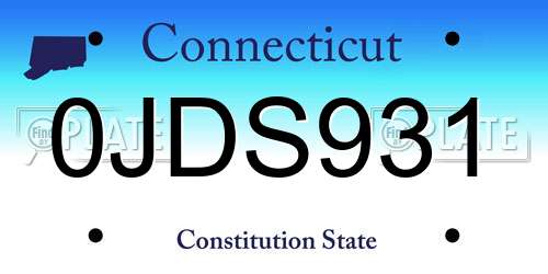 0JDS931 Connecticut License Plate