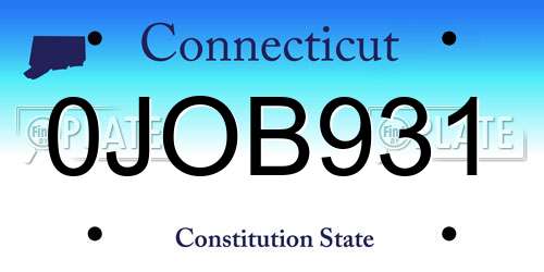 0JOB931 Connecticut License Plate