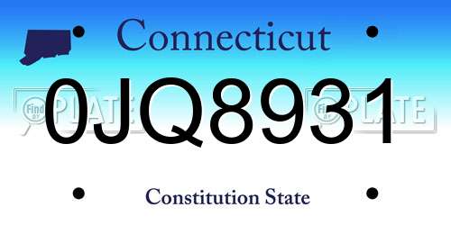 0JQ8931 Connecticut License Plate