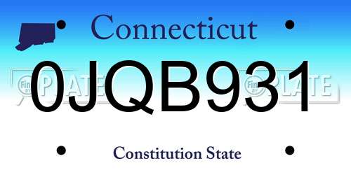 0JQB931 Connecticut License Plate