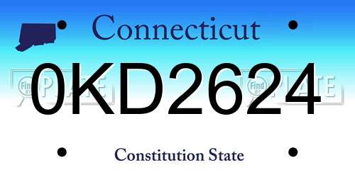 0KD2624 Connecticut License Plate