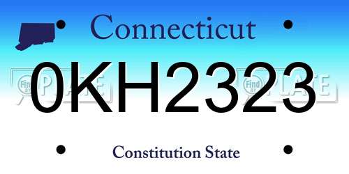 0KH2323 Connecticut License Plate