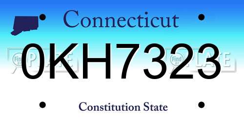 0KH7323 Connecticut License Plate