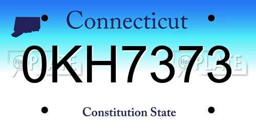 0KH7373 Connecticut License Plate