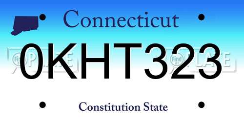 0KHT323 Connecticut License Plate