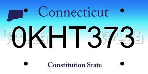 0KHT373 Connecticut License Plate