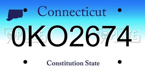 0KO2674 Connecticut License Plate