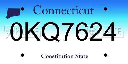 0KQ7624 Connecticut License Plate