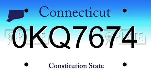 0KQ7674 Connecticut License Plate