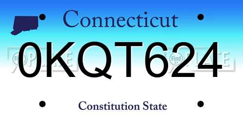 0KQT624 Connecticut License Plate