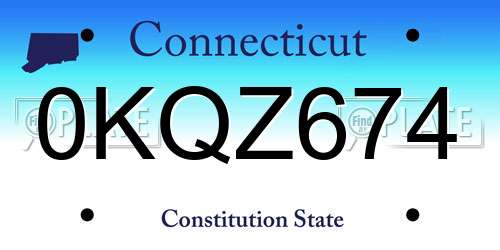0KQZ674 Connecticut License Plate