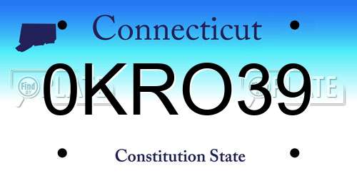 0KRO39 Connecticut License Plate