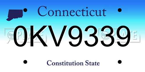 0KV9339 Connecticut License Plate
