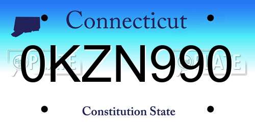 0KZN990 Connecticut License Plate