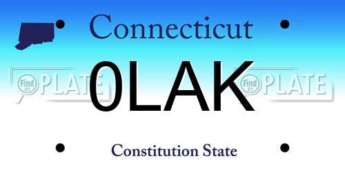 0LAK Connecticut License Plate