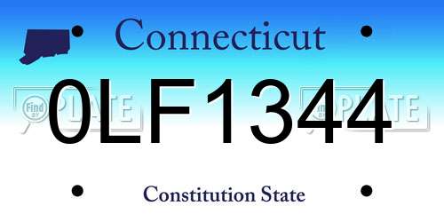 0LF1344 Connecticut License Plate