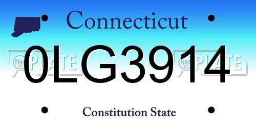 0LG3914 Connecticut License Plate