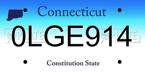 0LGE914 Connecticut License Plate