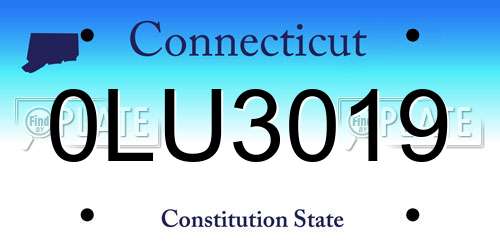 0LU3019 Connecticut License Plate