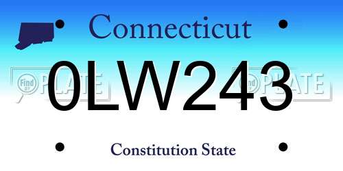 0LW243 Connecticut License Plate