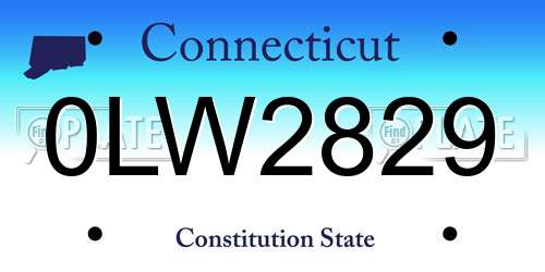 0LW2829 Connecticut License Plate