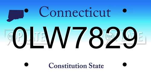 0LW7829 Connecticut License Plate