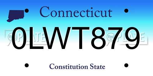 0LWT879 Connecticut License Plate