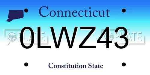 0LWZ43 Connecticut License Plate