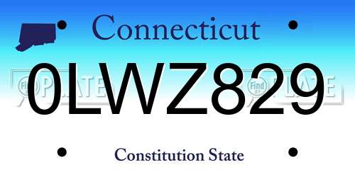 0LWZ829 Connecticut License Plate