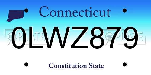 0LWZ879 Connecticut License Plate